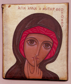 św. Anna z palcem na ustach